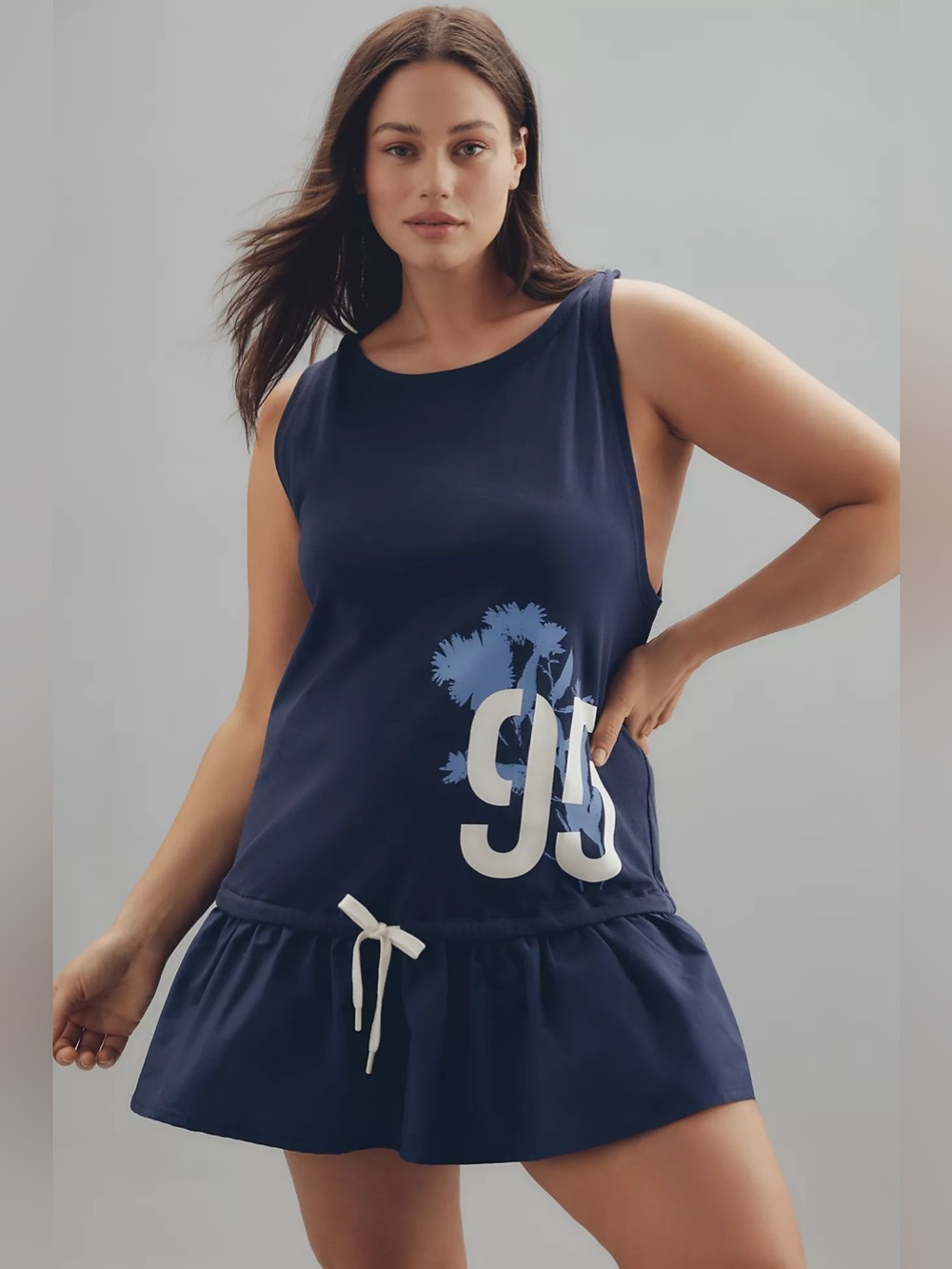 Anthropologie Daily Practice Lane Line Graphic Mini Dress Plus Size 1X Sporty